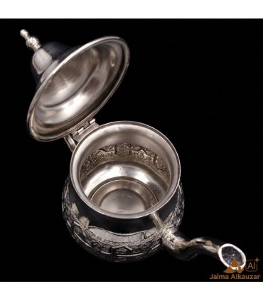 Moruna Alpaca Teapot Embossed Moroccan Crafts - Model Maghreb aadi