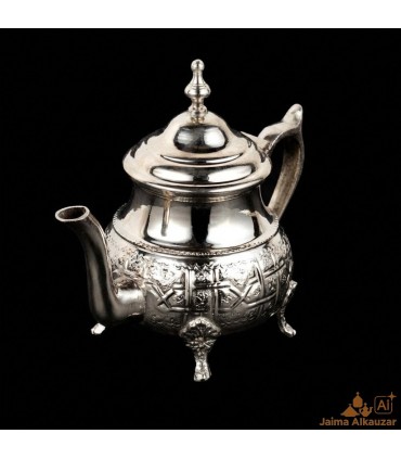Moruna Alpaca Teapot Embossed Moroccan Crafts - Maghreb aadi Rijli Model