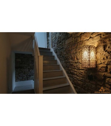 Lampada con schermo tagliato al laser Design floreale - Prodotto proprio Jaima Alkauzar Modello Alluwts