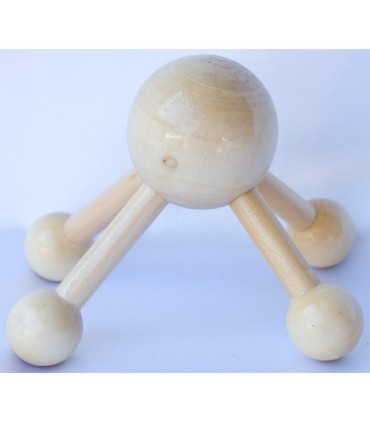 Polpo massaggiatore - legno - 10 x 8 cm