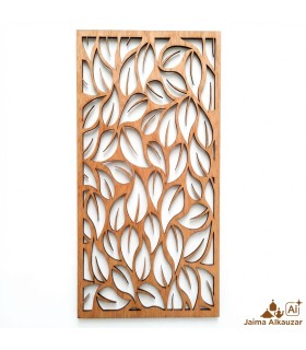 Image Décorative en Treillis Arabe en Bois - Décoration Abstraite - Découpée au Laser - Modèle Saif - 60 x 30 cm