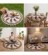 Tappeto Rotondo in Cotone Artigianale 150 cm - Fatto a Mano con Coloranti Vegetali e Motivi Floreali Unici