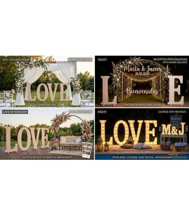 Giant Wooden Letters for Events and Weddings | Jaima Alkauzar Boho