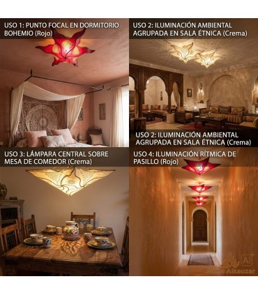 Sun Ceiling Lamp - Forge Leather - Painted in Henna - SHAMS Model