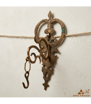 Lampada o appendiabiti da parete in ottone antico - Fatto a mano - Decorazione marocchina - Pezzo unico