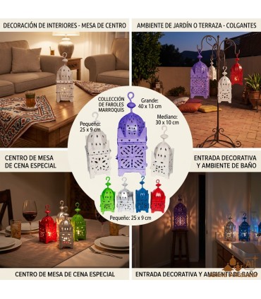 Farol Cuadrado de Hierro - 3 Tamaños - Colores Personalizados