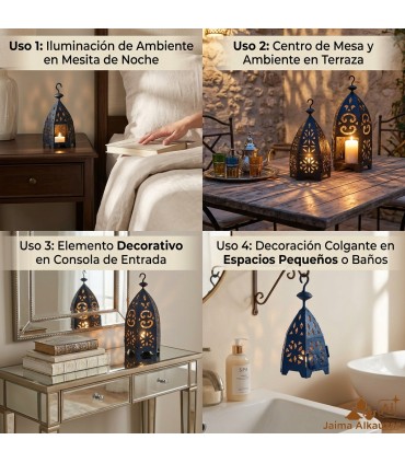 Farol Hexagonal de Hierro para Vela - Modelo Sagir