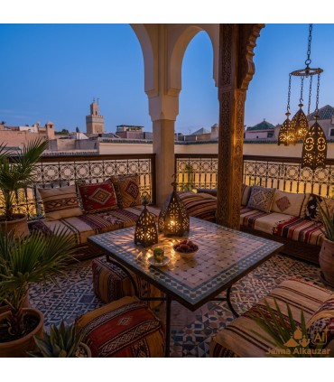 Hexagonal Iron Lantern for Candle - Moroccan Crafts