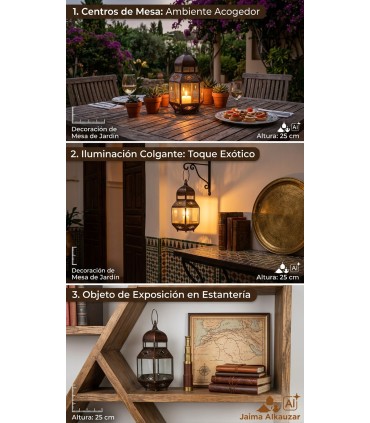 Handheld Glass Lantern - Tiznit Model - Moroccan Craftsmanship