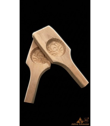 Wooden Spoon Maamul Arabic Date Cookie Mold - Miilakatun Model - Jaima Alkauzar