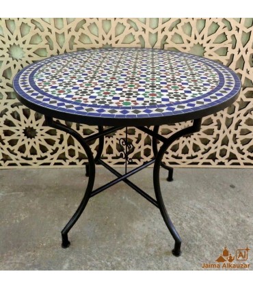 Handmade Mosaic Table - Zellige - Moroccan Decoration - Garden Model FARHAN