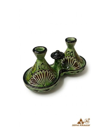 Tajin Especiero Doble Labrado - Decoración Arabe - Modelo EZNEIN