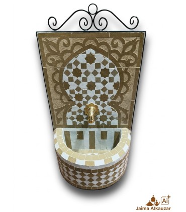 Fonte Zellige Marocchina: Il Gioiello della Piastrella Artigianale a Fez - Modello BUNNI - 50 cm