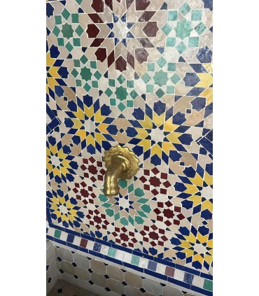 Fontana 140 cm per Terrazza o Giardino Mosaico Morisco di Piastrelle Zellige Andaluso - Modello Hamidu