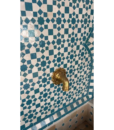 Fontana 140 cm per Terrazza o Giardino Mosaico Morisco di Piastrelle Zellige Andaluso - Modello Samawi
