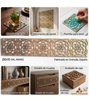 Celosía Madera Modelo Daira - 50 x 10 cm