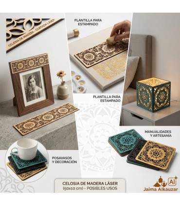 Celosia Openwork Árabe - Corte a Laser em Madeira - Modelo 12 - Público de 50 cm