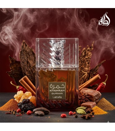 Lattafa Khamrah Dukhan Eau De Parfum 100ml | Arabic Perfume of Tobacco, Incense and Praline