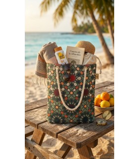 Bolso de Algodón Estilo Casual Mosaicos Alhambra (40x30 cm) | Playa y Camping