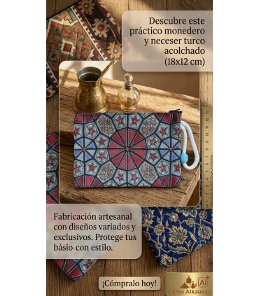 Monedero Neceser Acolchado de Artesanía Turca (18x12 cm) | Modelos Únicos