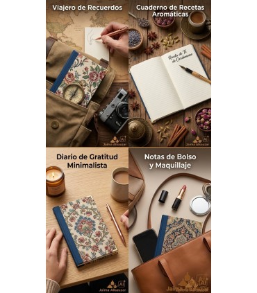 Padded Notebook with Turkish Floral Tapestry (20x10 cm) | Assorted Designs