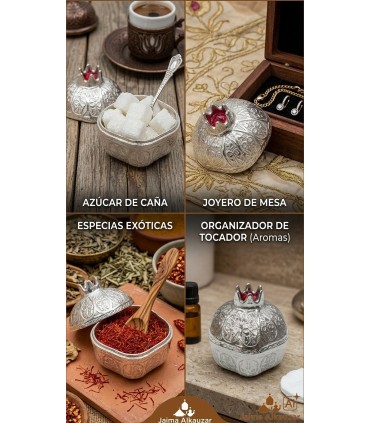 Carved Granada Sugar Bowl - Turkish Crafts - Oriental Decoration