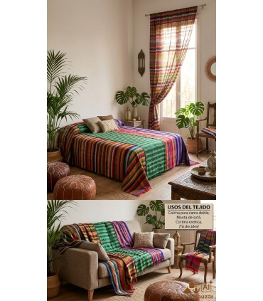 Manta o Colcha - Cortina - Artesanía Marroquí - 290 x 190 cm - Modelo Xaouen
