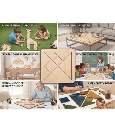 Tangram Gigante de Madeira - Engenho e Habilidade - Feito em Granada