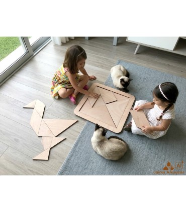 Tangram Géant en Bois - Ingéniosité et Habileté - Fabriqué à Grenade