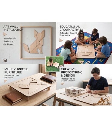 Tangram Géant en Bois - Ingéniosité et Habileté - Fabriqué à Grenade