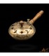 Incensario de Bronce Artesanal Lunas y Estrellas | Mango de Madera