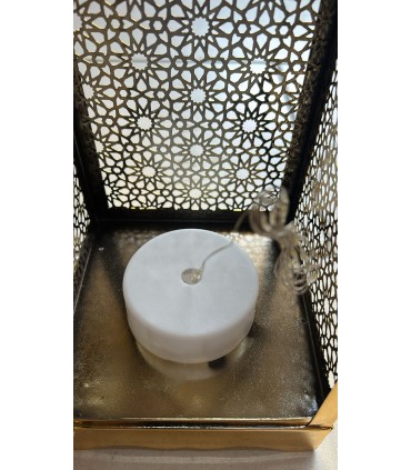 Farol Dorado Arabo Modello EMIRATI | Design traforato per candele