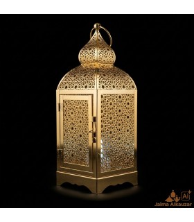 Golden Arab Lantern EMIRATES Model | Openwork Design for Candles
