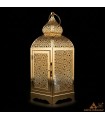 Lanterne Dorée Arabe Modèle EMIRATS | Design Ajouré pour Bougies