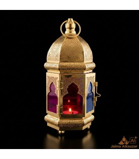 Farol Dorado Multicolor - Centro de Mesa - Modelo Kuwait