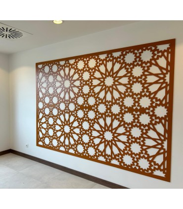 Celosía Árabe Gigante Madera Cerezo 245 x 175 cm | Esplendor Al-Andalus