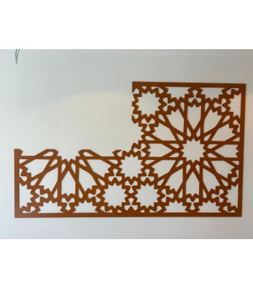 Celosía Árabe Gigante Madera Cerezo 245 x 175 cm | Esplendor Al-Andalus