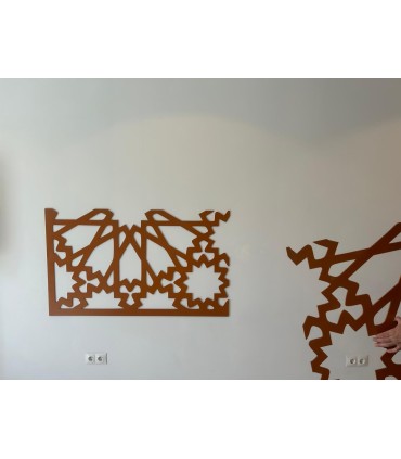 Celosía Árabe Gigante Madera Cerezo 245 x 175 cm | Esplendor Al-Andalus