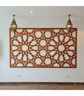 Celosía Árabe Gigante Madera Cerezo 245 x 175 cm | Esplendor Al-Andalus
