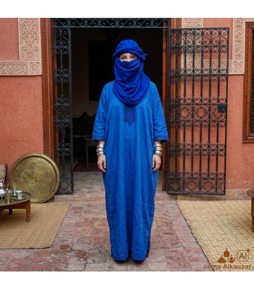 TUAREG Blue Foulard Scarf - Turban Scarf Ethnic Berber Trekking Desert
