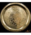 Moroccan Tray Carved by Hand in Golden Alpaca: Charm and Authenticity of Morocco Model Sinia Dhabi