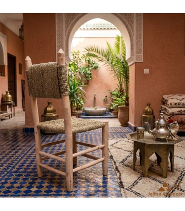 Moroccan Handmade Eucalyptus and Palm Chair | Natural, Durable and Unique