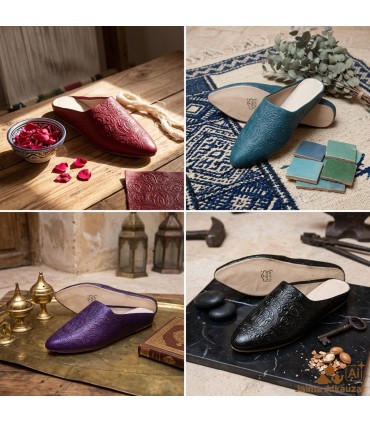 Donna scarpa nastrate pelle - design arabo