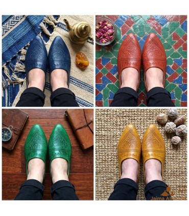 Zapato Mujer - Piel Grabada - Diseño Árabe - Modelo Oasis