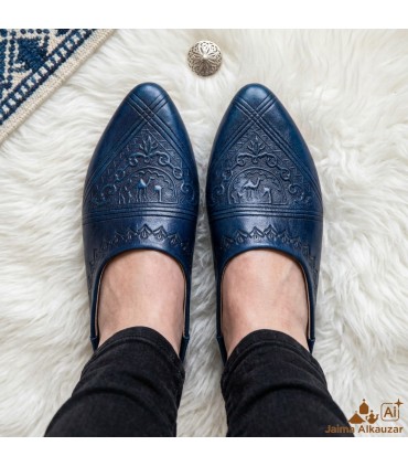 Woman Shoe - Slipper Style - Engraved Leather - Arabic Design - Oasis Model