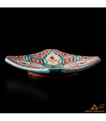 Plato Decorativo Plano Cuadrado - Pintado a Mano - Artesanía Marruecos - Modelo Murabba