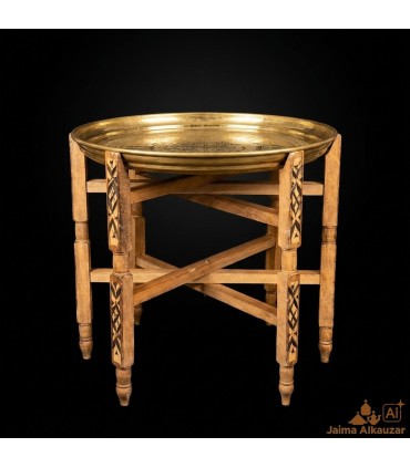 Set Bandeja Latón Vintage 50 cm + Patas de Madera