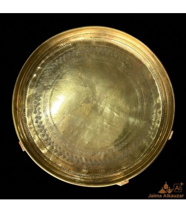 Set Bandeja Latón Vintage 50 cm + Patas de Madera