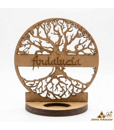Your name in Arabic or Spanish - Tree of Life Candle Holder - Laser Cut - Isem Model