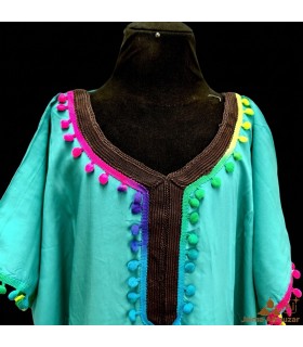 Moroccan Kandora Woman - Djellaba - One Size - Emerald Green Color - Kuratia Model